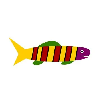 Fish icon on white. Illustrazione stock