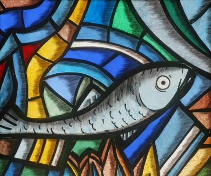 Fish - Icthus, ancient Christian symbol Stock Photos