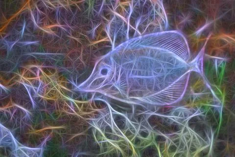 Fish illustration made from digitally modified photo of Yellow Surgeon Fish Stock Illustration