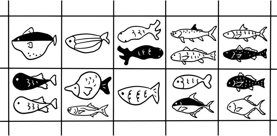 Fish Illustration Set | Vector for Aquatic and Marine-Themed Designs Stock Illustration