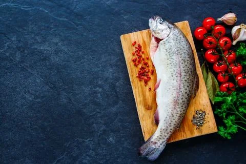 Fish with ingredients Stock Photos