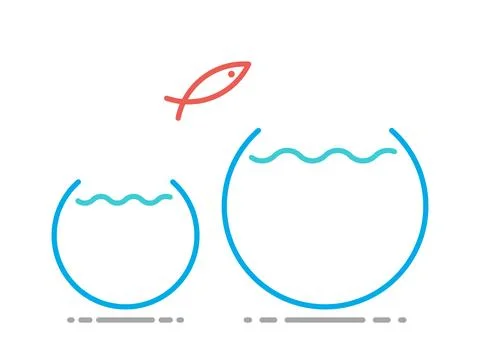 Fish jumping, big, small Stock Illustration