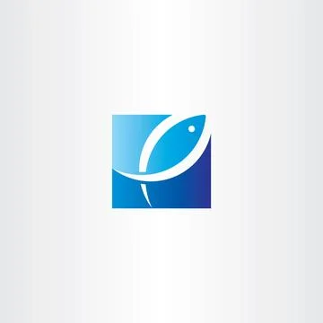 Fish jumping out of water vector logo icon Stock-Illustration