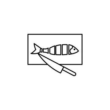 Fish on a kitchen board icon. Element of fishing industry icon for mobile Illustrazione stock