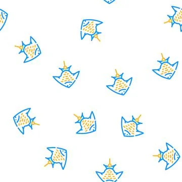 Fish from kite vector seamless pattern Stock Illustration