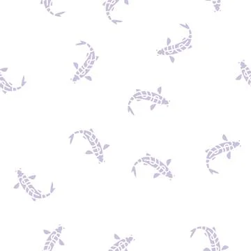 Fish koi glyph seamless pattern Stock Illustration