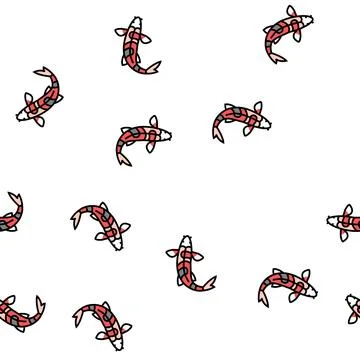 Fish koi vector seamless pattern Stockillustratie
