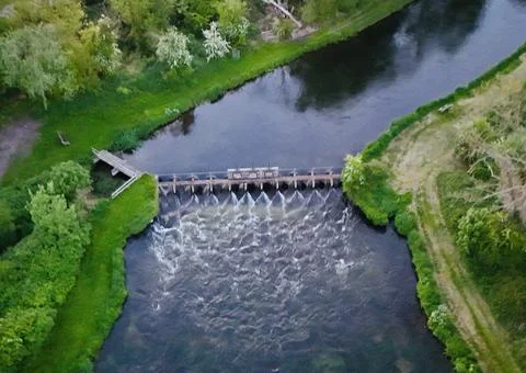 Fish ladder bridge Stock Photos