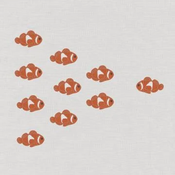 Fish leader on white background with stitch style, unique and diffrent busine Stock Illustration