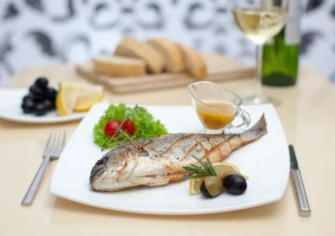 Fish with lemon Foto stock