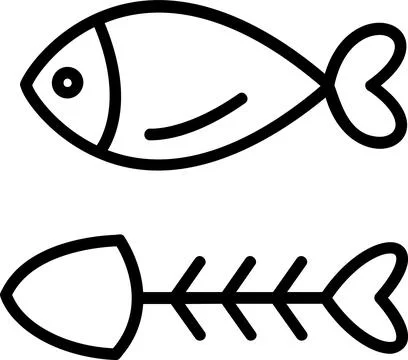 Fish Line Icon Design Stock Illustration