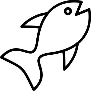 Fish Line Icon Design Stock Illustration