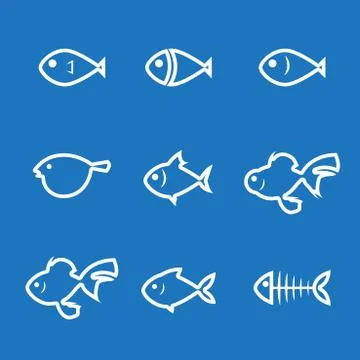Fish line icon Illustrazione stock