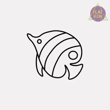 Fish line icon Stock Illustration