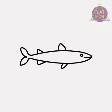 Fish line icon Stock Illustration