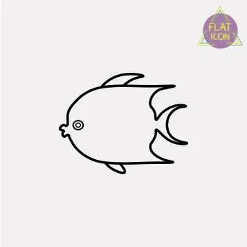 Fish line icon Stock Illustration