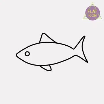 Fish line icon Stock Illustration