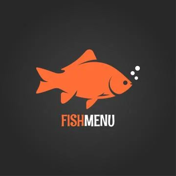 Fish logo on dark background Stock Illustration