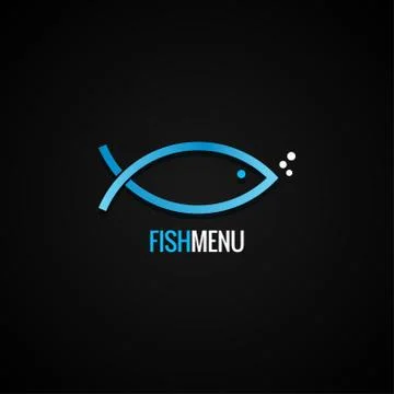 Fish Logo Design Dorado Background Stock Illustration