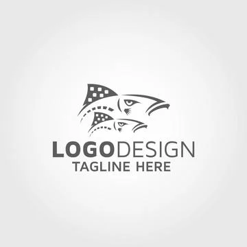 Fish logo design idea Illustrazione stock