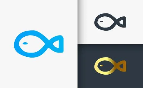 Fish logo design set template Stock Illustration