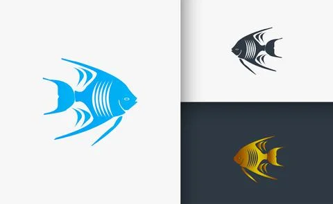 Fish logo design set template Stock Illustration