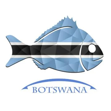 Fish logo made from the flag of Botswana. Illustrazione stock