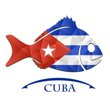 Fish logo made from the flag of Cuba Stock Illustration