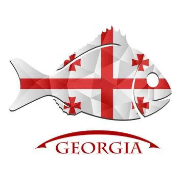 Fish logo made from the flag of  Georgia Stock Illustration