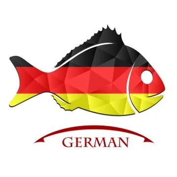 Fish logo made from the flag of German Illustrazione stock