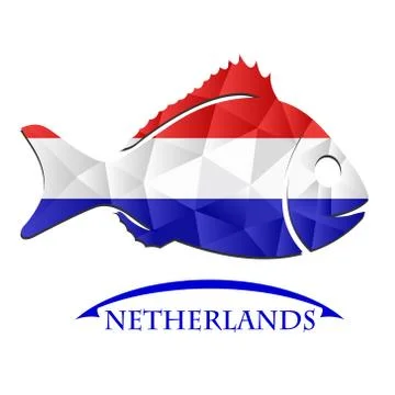 Fish logo made from the flag of Netherlands. Stock-Illustration