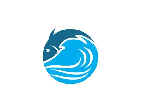 Fish logo template Illustrazione stock