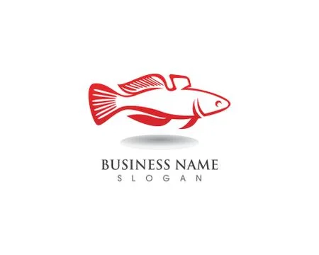 Fish logo template. vector symbol of fishing club or online Stock Illustration
