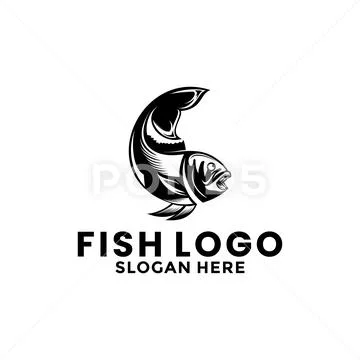 Fish Logo Vector, Fishing Logo, Fish Shop Logo Design Template: Graphic 