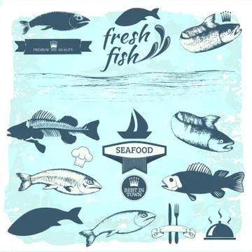 Fish logos Stock Illustration