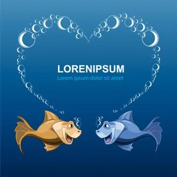 Fish love Stock Illustration