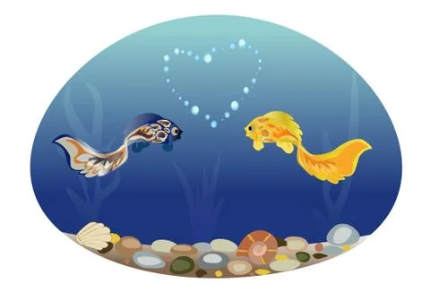 Fish in love Stock Illustration