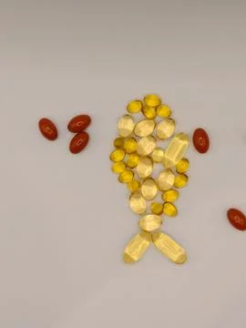 The fish is made up of vitamins Stock-Fotos