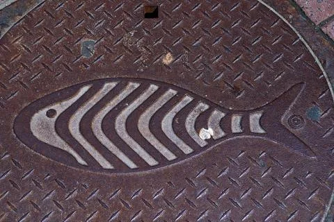 Fish manhole Stock Photos