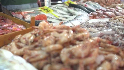 Fish Market Close Up Details Stock Footage 80688666