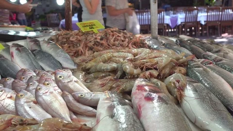 Fish Market Close Up Details Stock Footage 80688754