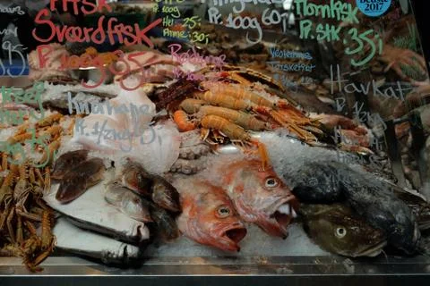 Fish market in Copenhagen Stock Photos