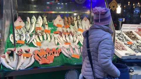 Fish market Stock Footage 145220908