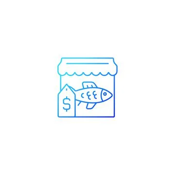 Fish market gradient linear vector icon Illustrazione stock