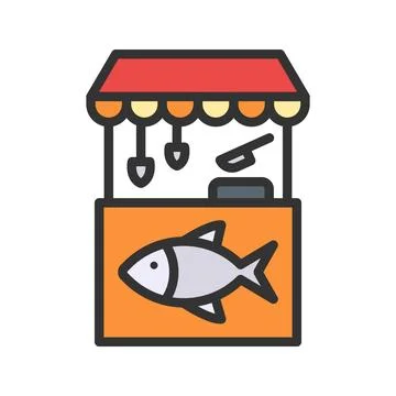 Fish Market icon vector image. Stock Illustration