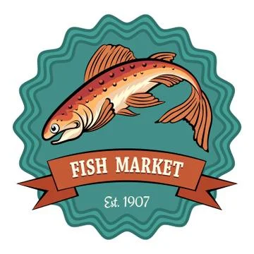 Fish Market Stock Illustration