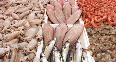 Fish market Stock Photos