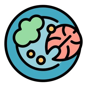 Fish mashed potato icon color outline vector Illustrazione stock