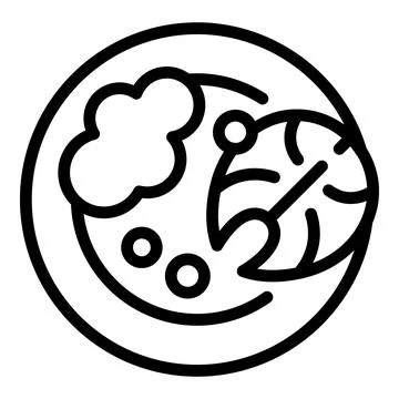 Fish mashed potato icon, outline style Illustrazione stock