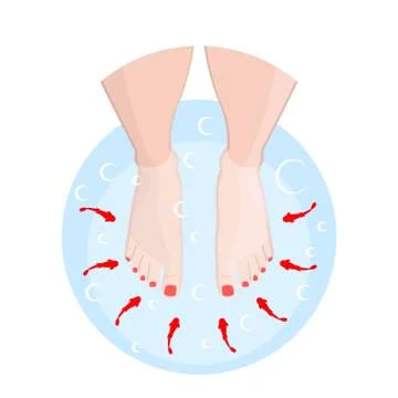 Fish massage procedure color vector illustration logo Illustrazione stock